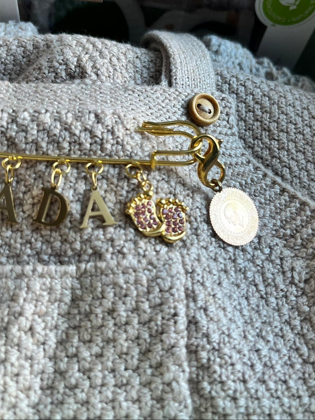 Befestigungsklammer für Babybroschen - z.B. für Goldstück / Goldmünze / Ceyrek