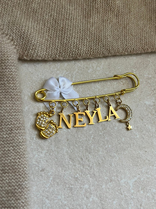 Babybrosche mit Mond & Stern