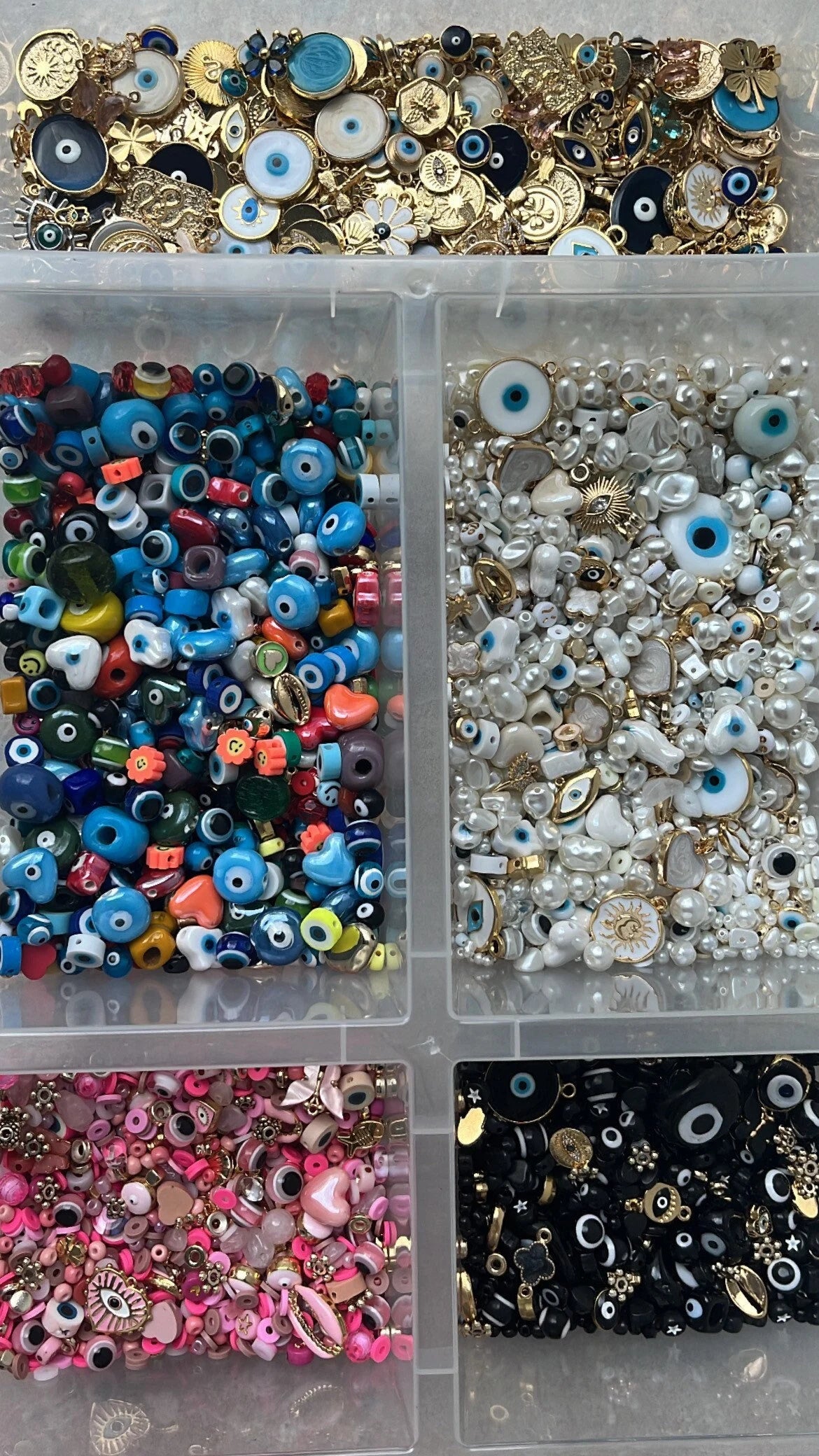 Perlenkonfetti/ Perlenmix/ mit 24K vergoldeten Charms & Anhängern