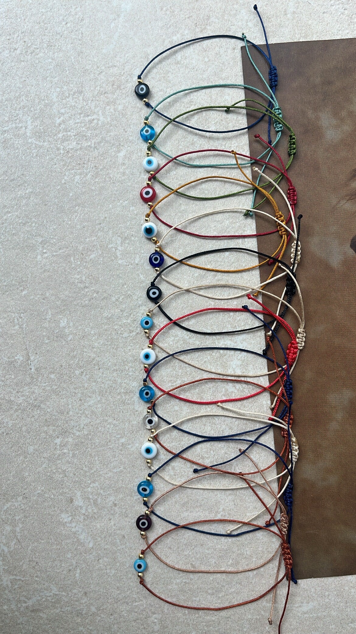 Makramee Armband mit Evil Eye / Nazar