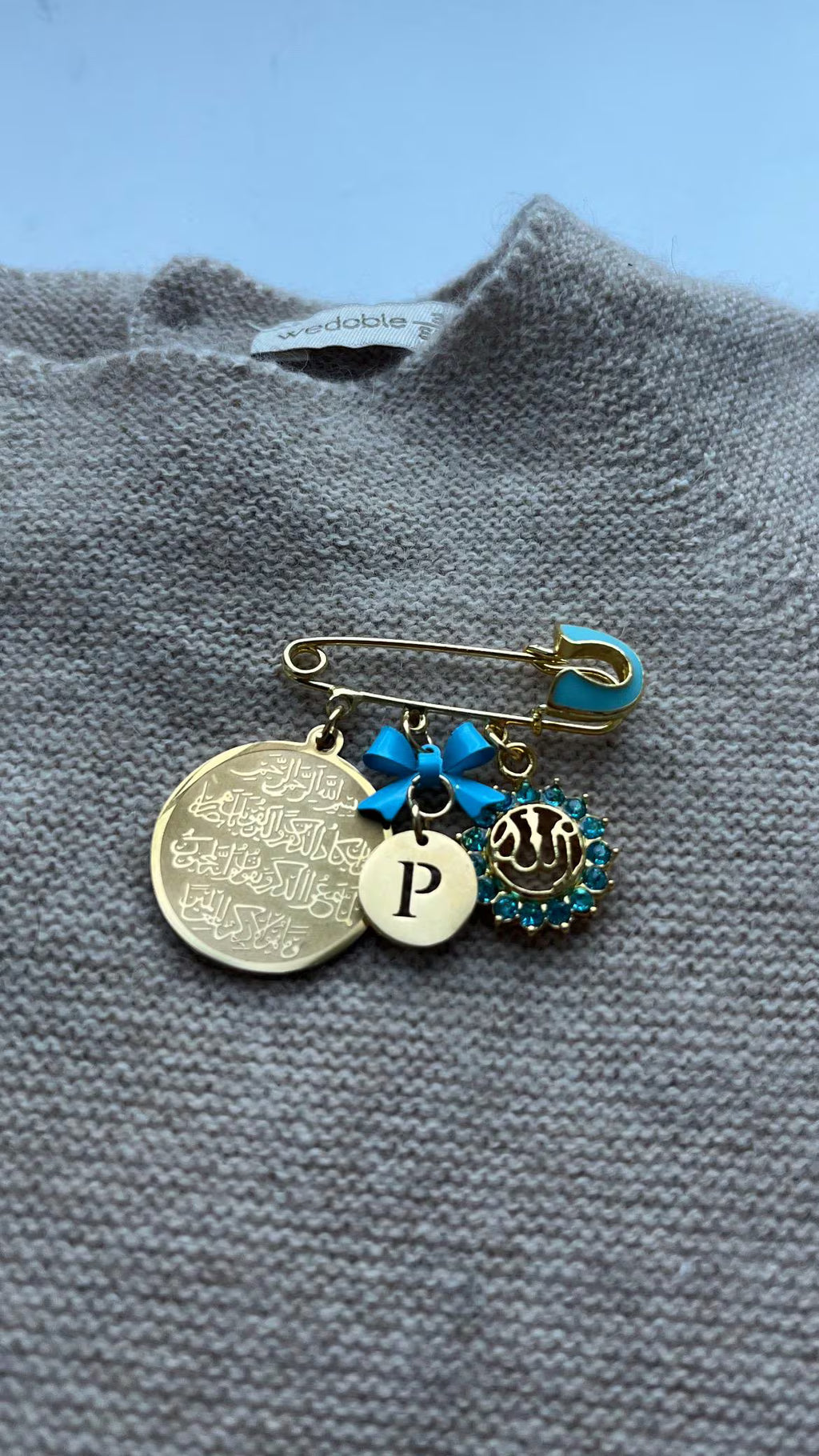 Islamische Babybrosche - Anstecknadel mit Dua