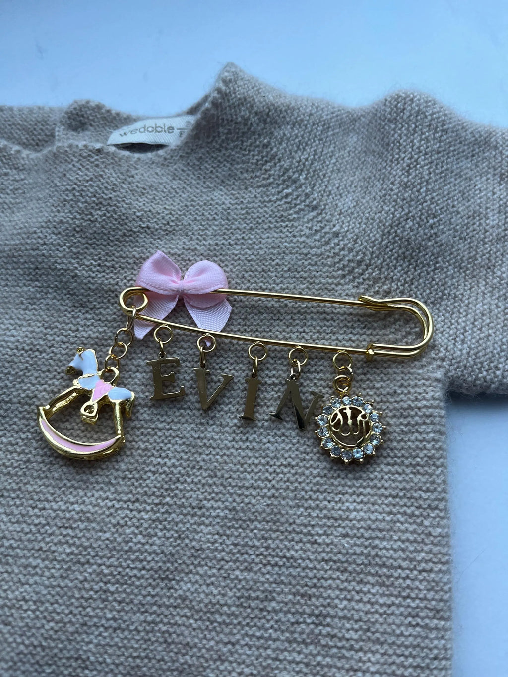 Islamische Babybrosche mit Schleife - Anstecknadel