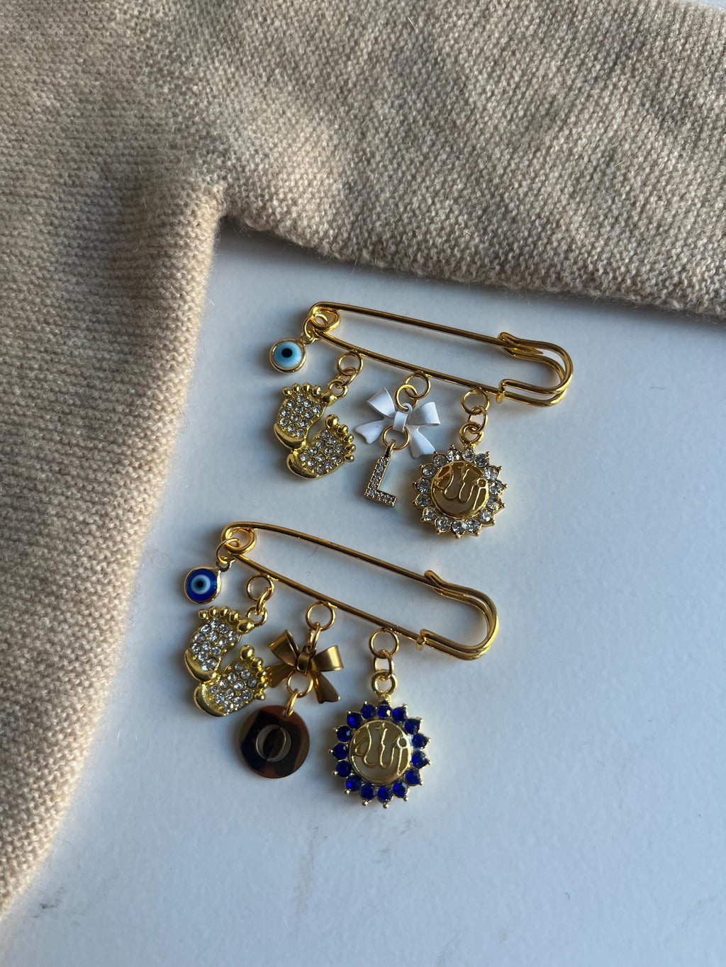 Islamische Babybrosche - Anstecknadel mit Nazar Anhänger